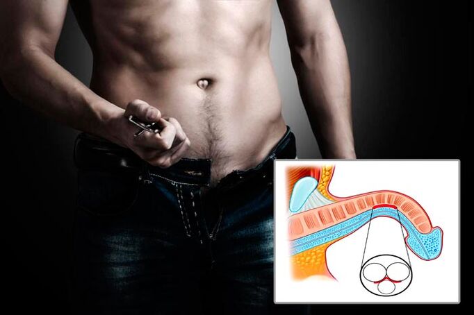 Man removes his fly for penis enlargement exercises