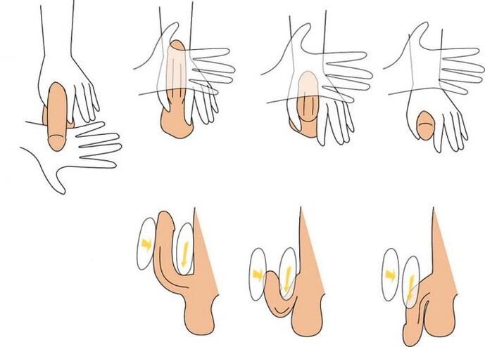 Penis bending to expand it